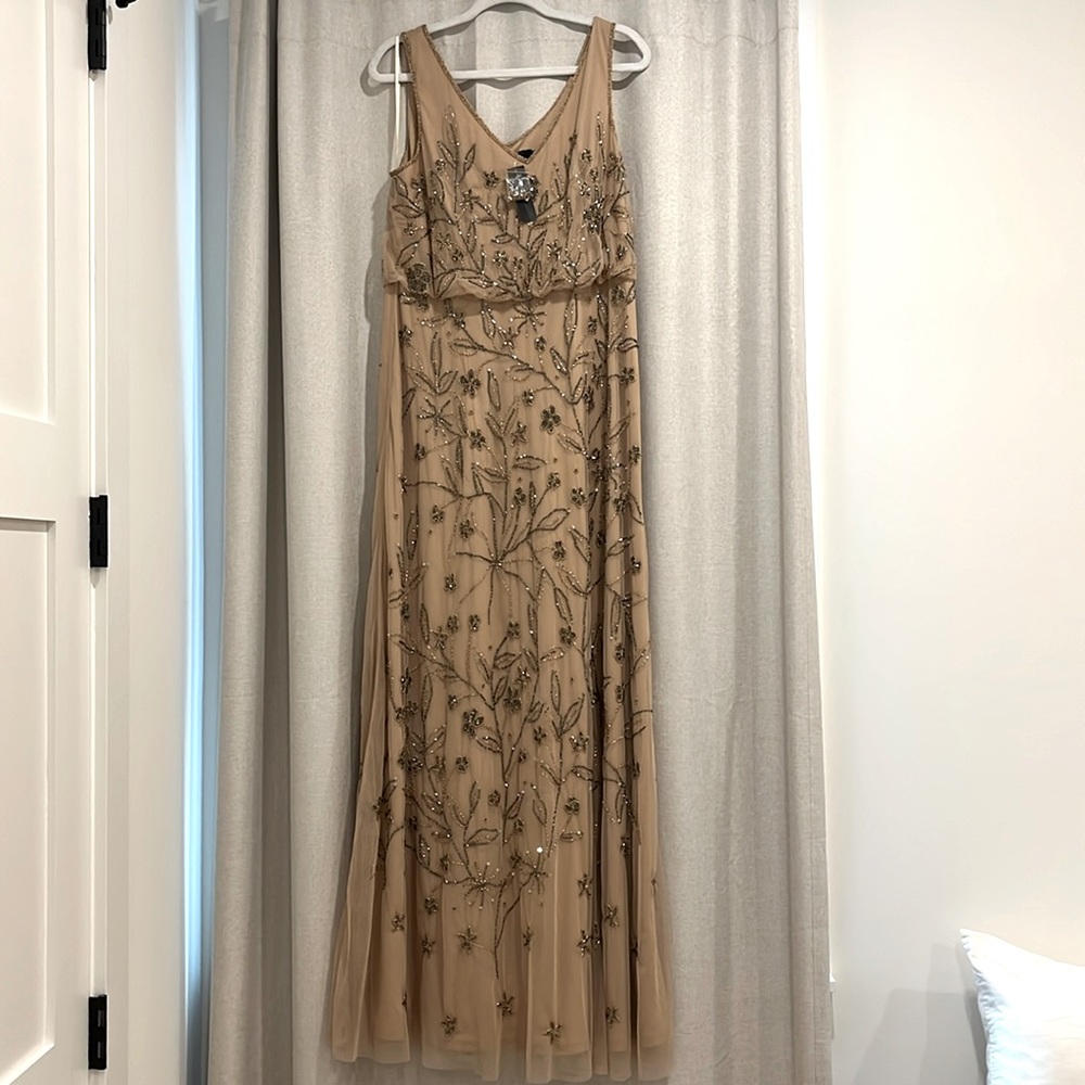 Adrianna Papell beaded evening gown